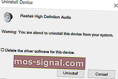 Отсутствует окно удаления устройства Realtek HD Audio Manager