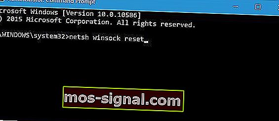 netsh winsock återställ kommandotolken ip-konfigurationsfel