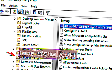 grupppolicysedigerare Microsoft edge-webbläsare tillåter inte kopiering och klistra in