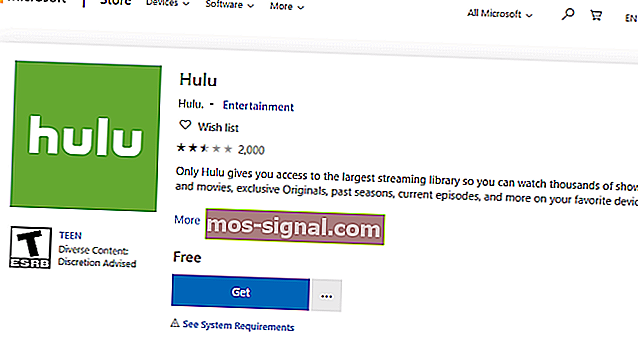 Страница на приложението Hulu как да коригирате неподдържан браузър hulu