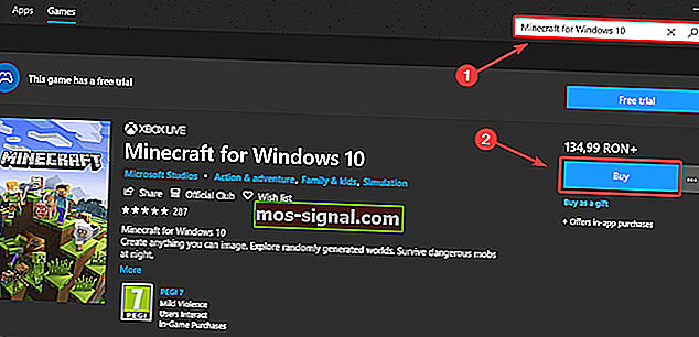 Windows 10 Store의 Minecraft-Minecraft Win 10 코드가 이미 사용됨