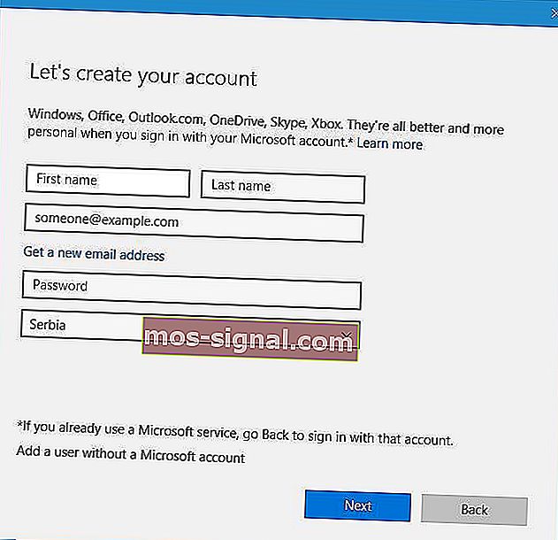 tambahkan pengguna tanpa akaun profil pengguna akaun microsoft gagal log masuk
