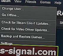 steam-settings Steam mora biti na mreži da bi se ažurirao