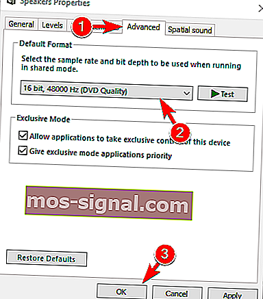 аудио рендър грешка честота на дискретизация windows 10