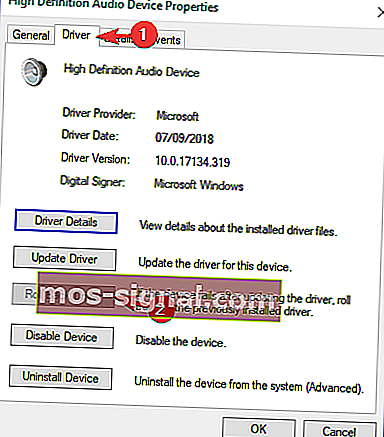 roll back driver audio renderer fout windows 10
