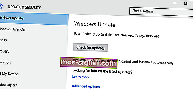 בדוק אם קיימים עדכונים Windows 10 Razer Synapse 3 לא נפתח