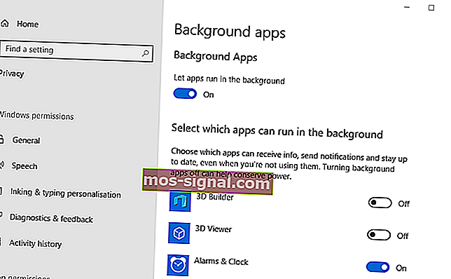 фоновые приложения настройки Windows 10