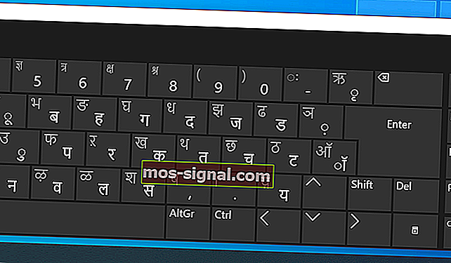 Indic Input virtueel toetsenbord