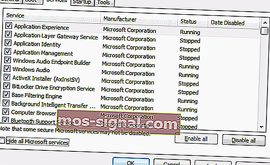 msconfig 서비스 Windows 10