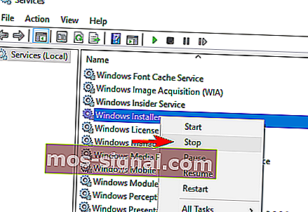 рестартирайте услугата Windows Installer